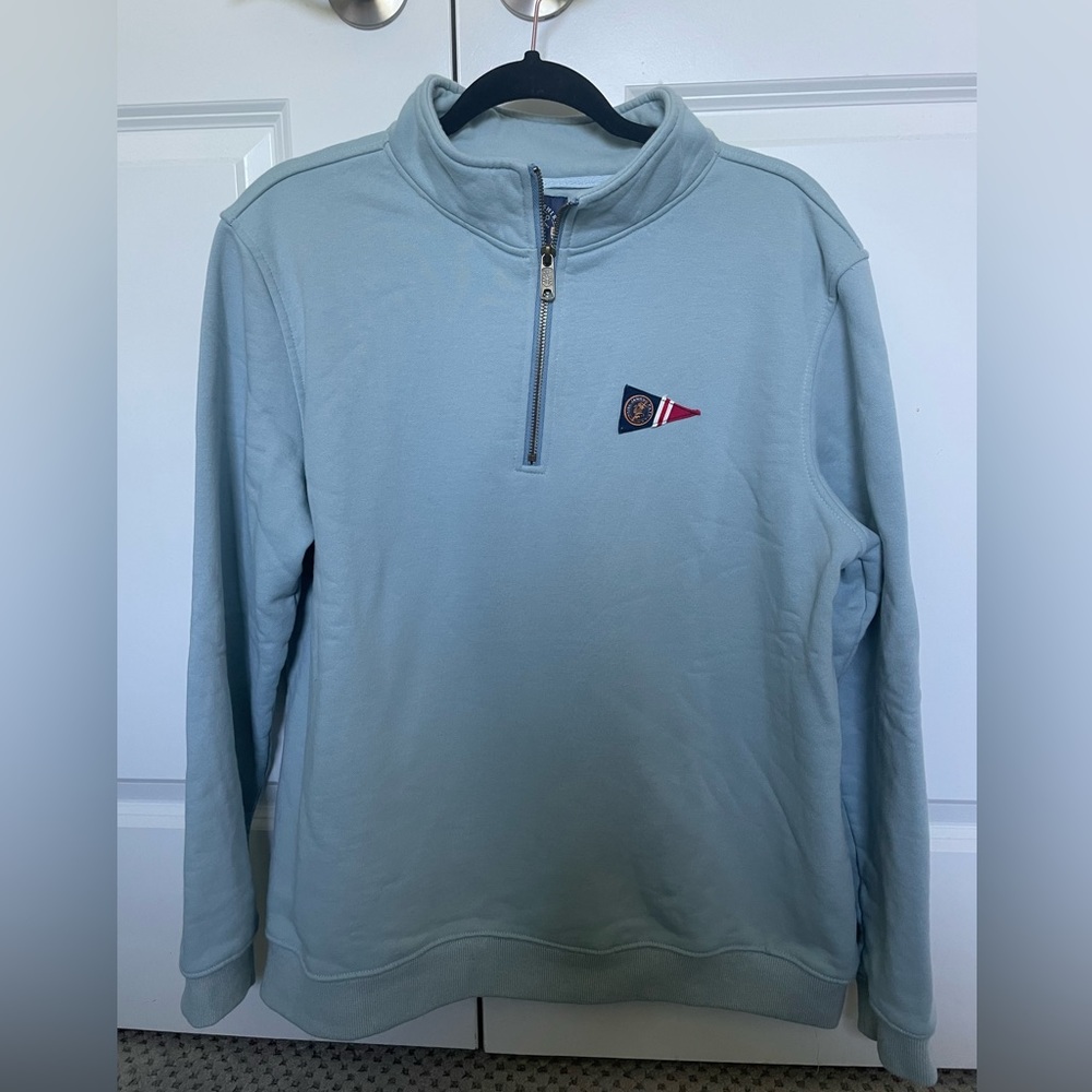 Kiel James Patrick Bermuda Shirt 1/4 Zip Blue Pullover Sweatshirt, Size XXL